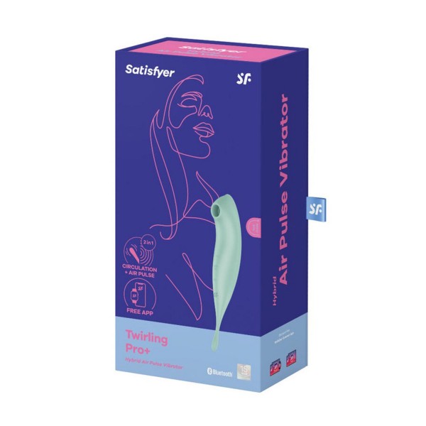 Satisfyer twirling pro+ vibrador hibrido de aire app menta 1un